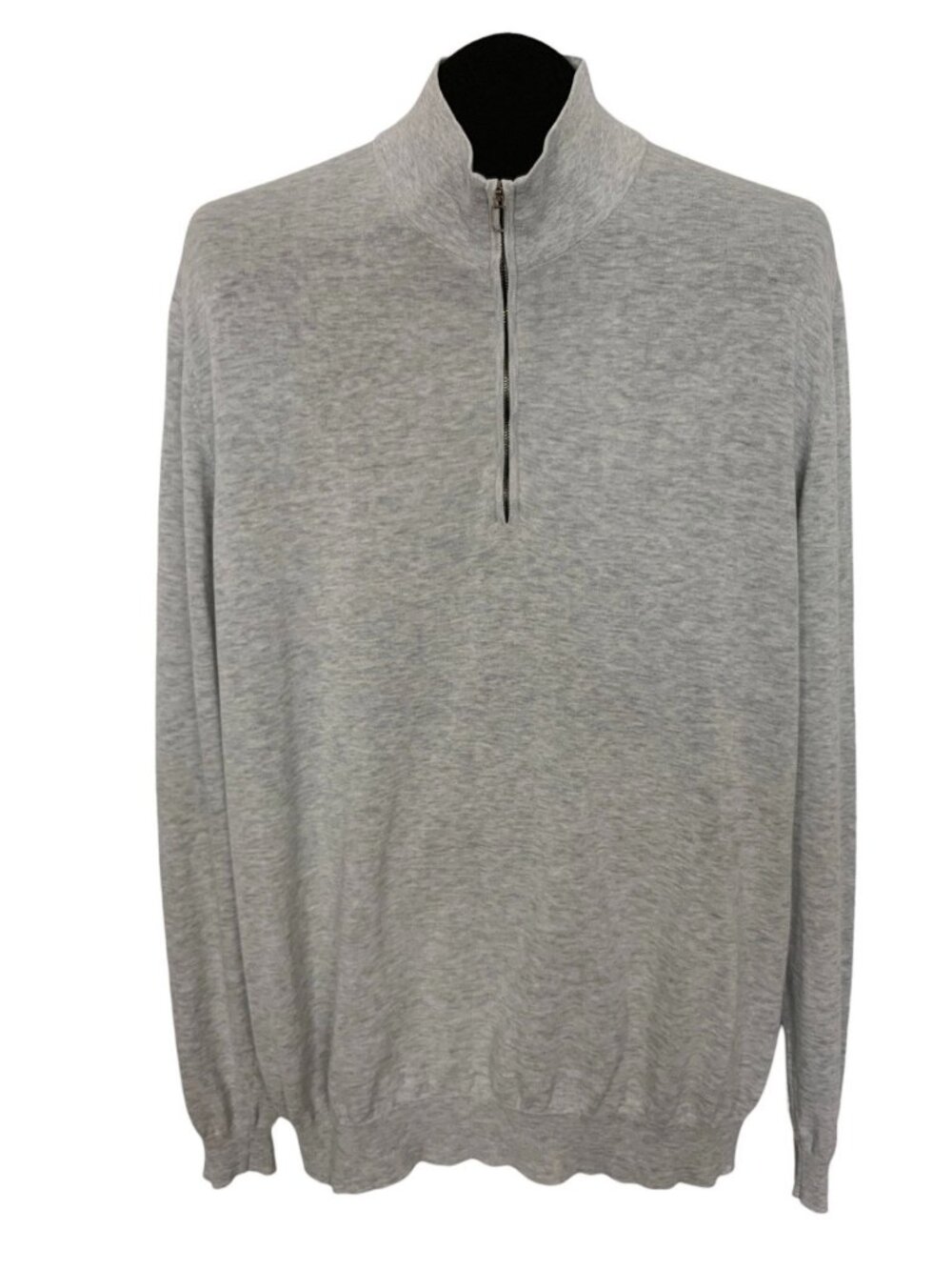 Malo Mens 1/2 Zip Pullover Sweater 56 US/46 XXXL Gray Cotton DEFECT